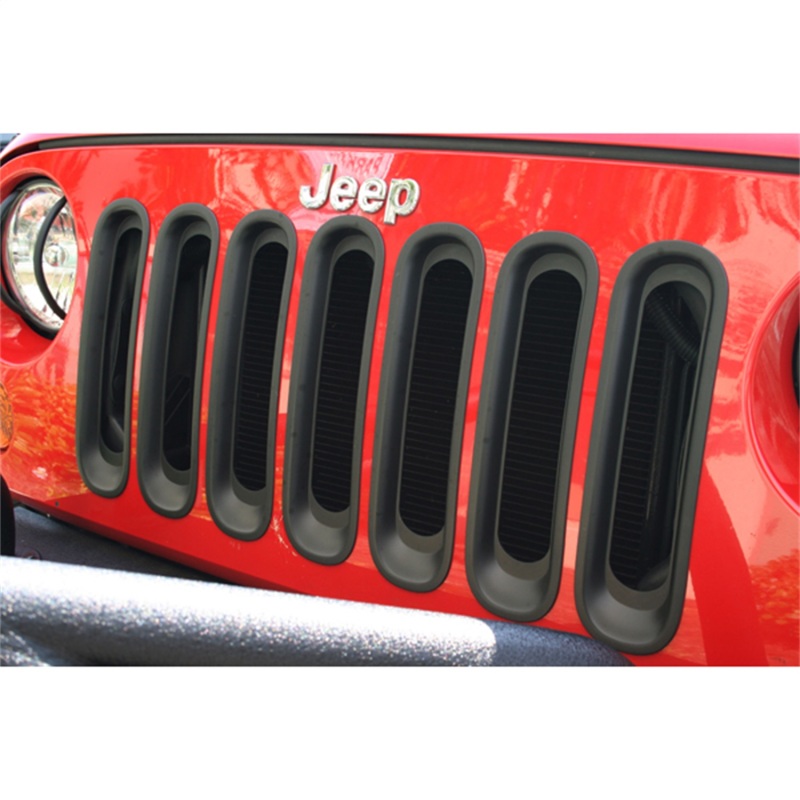 Grille Inserts Black 07-18 Jeep Wrangler
