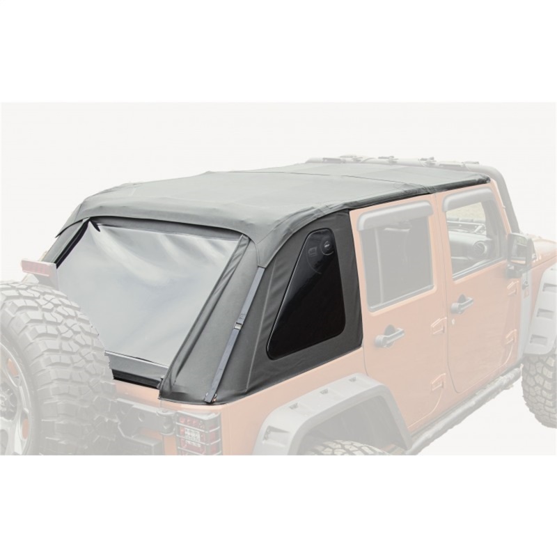 Bowless Soft Top Black Diamond 4-Door 07-18 Jeep Wrangler JK