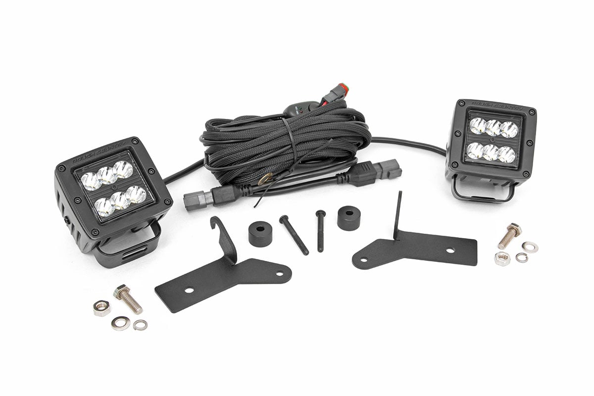 LED Light Kit | Hinge Mount | 2" Black Pair | Jeep Gladiator JT/Wrangler JL (18-26)