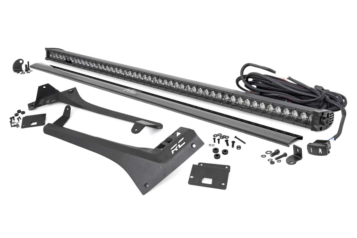 LED Light Kit | Windshield | 50" BLK Single Row | WHT DRL | Jeep Gladiator JT/Wrangler JL (18-26)