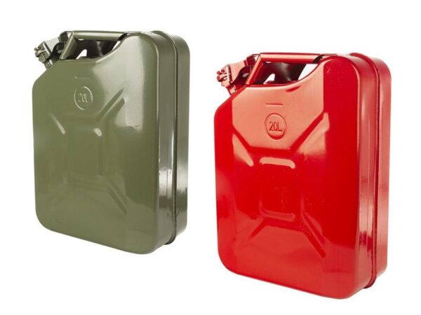 Rugged Ridge Jerry Can 20L Stamped Steel Fuel Container with Safety Cap