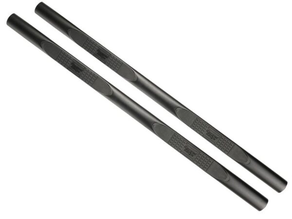 Rugged Ridge 4-Inch Black Oval Side Steps for Jeep - Durable Steel Tubing