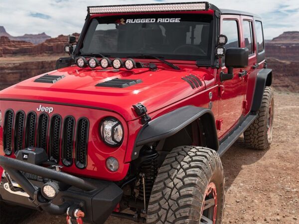 Rugged Ridge Steel Tube Fenders with Integrated Amber LED Lights