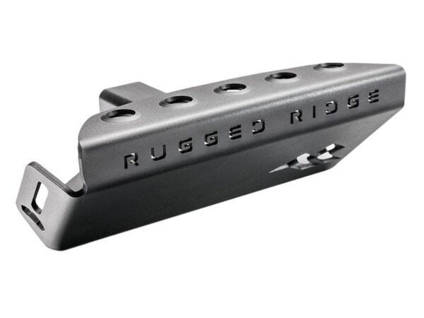 Rugged Ridge Heavy-Duty Hitch Receiver Skid Plate with Built-In Step