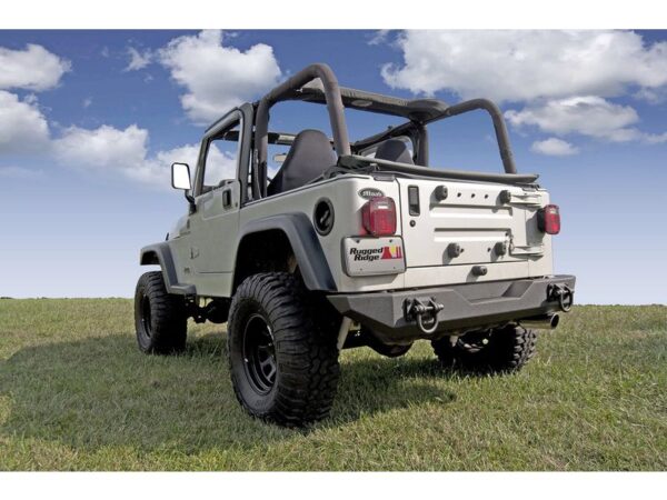 Rugged Ridge XHD Heavy-Duty Rear Bumper for Jeep with D-Ring Mounts