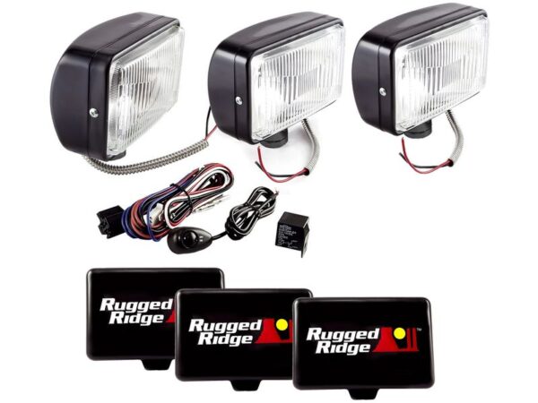 Rugged Ridge 7-Inch Rectangular Off-Road Halogen Lights