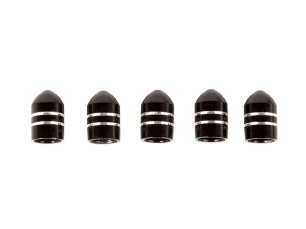 Rugged Ridge Black Aluminum Valve Stem Caps - Set of 5