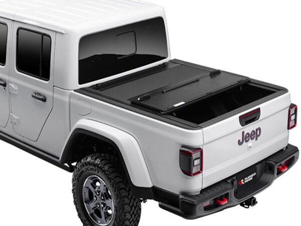 Rugged Ridge Armis Hard Folding Tonneau Cover with LINE-X® for Jeep Gladiator