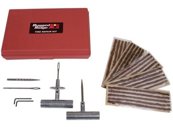 Rugged Ridge Complete Tire Repair Kit with Aluminum Handles and Self-Vulcanizing Plugs