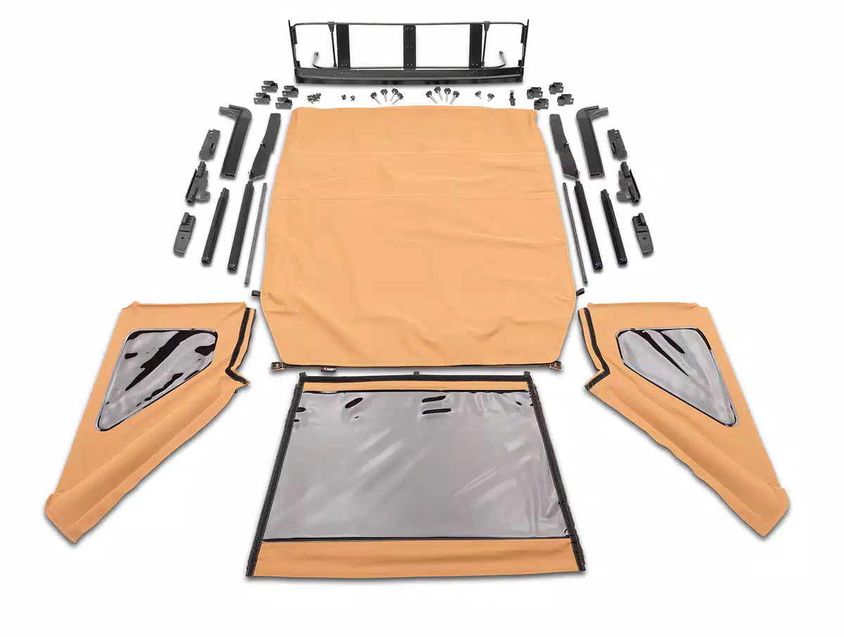 Rugged Ridge Voyager Fastback Tan Soft Top for Jeep Wrangler TJ JK JL JT - Image 4